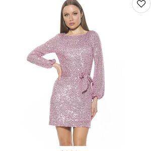 Alexia Admor Lavender Sequin Long Sleeve Dress